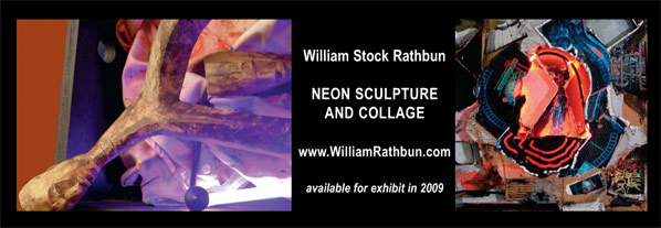 Neon Sculpture and Collage by William Stock Rathbun