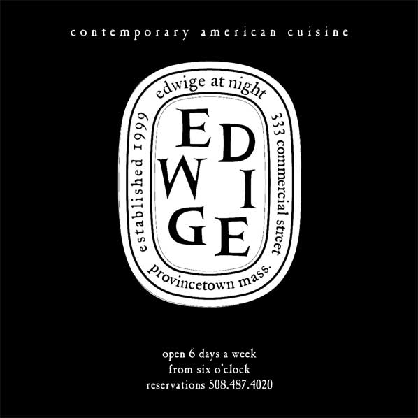 Edwige at Night, Contemporary American Cuisine, Provincetown