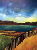 Snow Fence oil on canvas