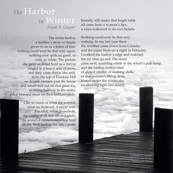 Harbor in Winter by Frank X. Gaspar with background photo by Marisa Chrystene