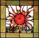 Sun with Rondel, stained glass by Edel Byrne