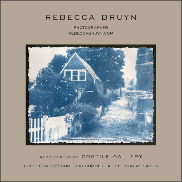 ad for Rebecca Bruyn with links to her website and Cortile Gallery website