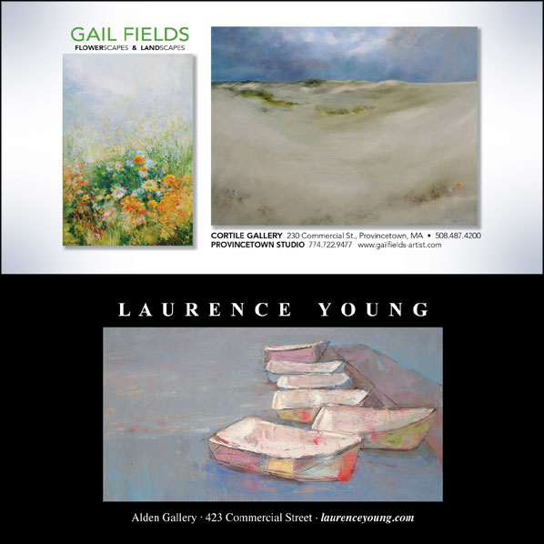 ad for Gail Fields with link to her website, ad for Laurence Young with link to his website
