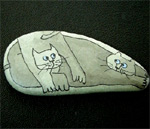 Alice Brock painted beach stone