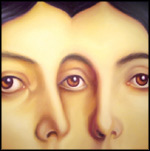 Like Mind (detail) casein on muslin