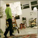 photo of Steve McClure in his Provincetown studio