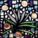 Floral, stained glass, detail, by Edel Byrne