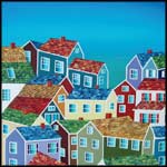 P-town Rooftops oil on maplewood